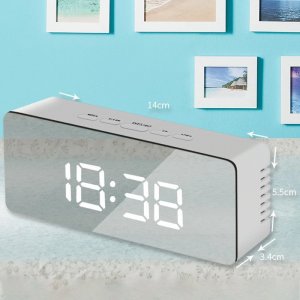 Retoo BUDZIK ZEGAR ELEKTRONICZNY TERMOMETR LUSTRO LED 24/7 16