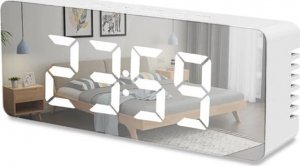 Retoo BUDZIK ZEGAR ELEKTRONICZNY TERMOMETR LUSTRO LED 24/7 2