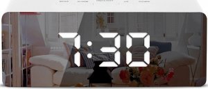 Retoo BUDZIK ZEGAR ELEKTRONICZNY TERMOMETR LUSTRO LED 24/7 3