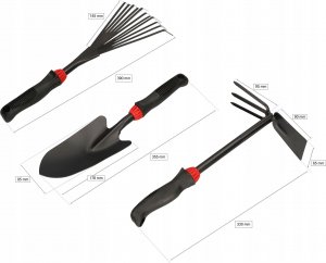 Kotarbau KOMPLET OGRODNICZY ZESTAW GRABKI ŁOPATKA MOTYCZKA 2