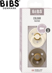 Bibs BIBS COLOUR 2-PACK IVORY & DARK OAK M Smoczek Uspokajający kauczuk Hevea 1