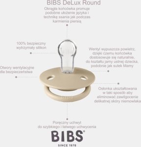 Bibs BIBS DE LUX FOSSIL GREY Smoczek uspokajający silikonowy ONE SIZE 2