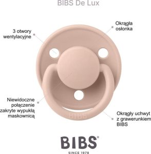 Bibs BIBS DE LUX FOSSIL GREY Smoczek uspokajający silikonowy ONE SIZE 7