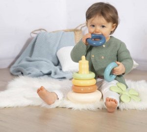 Smoby SMOBY Little Green Duża Piramidka z Krążków Bioplastik Palma 6el. 3