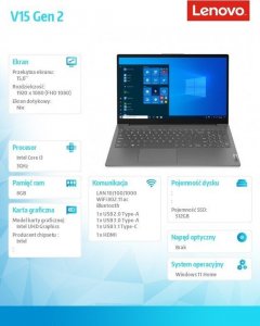 Laptop Lenovo V15 G2 i3-1115G4 / 8 GB / 512 GB / W11 (82KB016NPB) 4