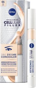 Nivea NIVEA_Hyaluron Cellular Filler 3In1 Eye Care Concealer krem korygujący cienie pod oczami 01 Light 4ml 1
