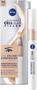 Nivea NIVEA_Hyaluron Cellular Filler 3In1 Eye Care Concealer krem korygujący cienie pod oczami 03 Dark 4ml 1