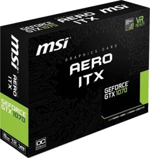 Karta graficzna MSI GeForce GTX 1070 AERO ITX OC 8GB GDDR5 (256 Bit) DVI-D, 2xHDMI, 2xDP, BOX (GTX 1070 AERO ITX 8G OC) 8