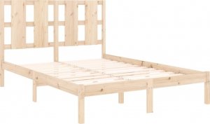 vidaXL Rama łóżka, lite drewno, 135x190 cm, podwójna 4