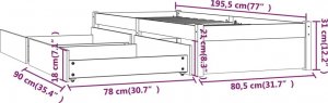 vidaXL vidaXL Rama łóżka z szufladami, 75x190 cm, pojedyncza 9
