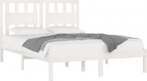 vidaXL vidaXL Rama łóżka, biała, lite drewno sosnowe, 150x200 cm, King Size 3