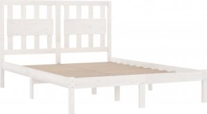 vidaXL vidaXL Rama łóżka, biała, lite drewno sosnowe, 150x200 cm, King Size 4