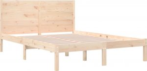 vidaXL vidaXL Rama łóżka, lite drewno, 135x190 cm, podwójna 4