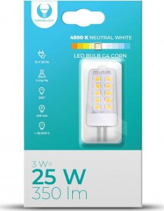 TelForceOne Żarówka LED G4 Corn 3W 12V 4500K 350lm Forever Light 1