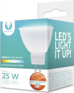 TelForceOne Żarówka LED GU5,3 MR16 3W 12V 6000K 130lm 38 Forever Light 1