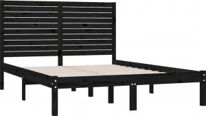 vidaXL vidaXL Rama łóżka, czarna, lite drewno, 150x200 cm, King Size 4