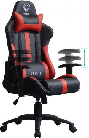 Fotel Diablo Chairs X-Player Czarno-czerwony 7