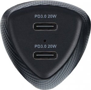 Ładowarka ForCell FORCELL CARBON ładowarka samochodowa Typ C 3.0 PD20W + Typ C 3.0 PD20W CC50-2C czarna (Total 40W) 3