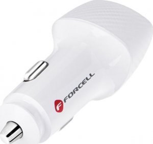 Ładowarka ForCell FORCELL CARBON ładowarka samochodowa Typ C 3.0 PD20W + USB QC3.0 18W 5A CC50-1A1C biała (Total 38W) 5