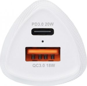 Ładowarka ForCell FORCELL CARBON ładowarka samochodowa Typ C 3.0 PD20W + USB QC3.0 18W 5A CC50-1A1C biała (Total 38W) 6