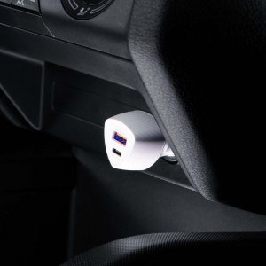Ładowarka ForCell FORCELL CARBON ładowarka samochodowa Typ C 3.0 PD20W + USB QC3.0 18W 5A CC50-1A1C biała (Total 38W) 8
