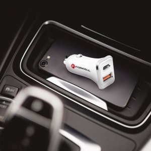 Ładowarka ForCell Ładowarka Samochodowa Forcell USB 3.0 + USB C Quick Charging + Power Delivery PD20W 4A CC-QCPD01 biała 6