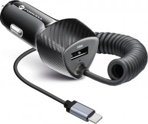 Ładowarka ForCell FORCELL CARBON ładowarka samochodowa USB QC 3.0 18W + kabel do Typ C 3.0 PD20W CC50-1AC czarny (Total 38W) 2