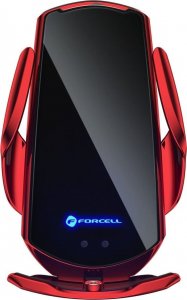 ForCell Uchwyt z ładowaniem indukcyjnym automatyczny + adapt. magnetyczne FORCELL HS1 Qi 15W czerwony 1