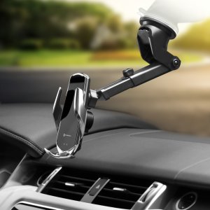 ForCell Uchwyt z ładowaniem indukcyjnym automatyczny + adapt. magnetyczne FORCELL HS1 Qi 15W srebrny 14