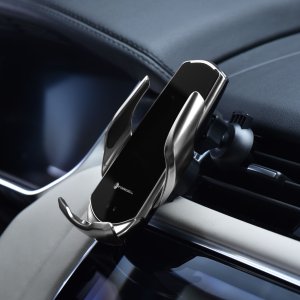 ForCell Uchwyt z ładowaniem indukcyjnym automatyczny + adapt. magnetyczne FORCELL HS1 Qi 15W srebrny 15