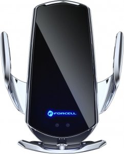 ForCell Uchwyt z ładowaniem indukcyjnym automatyczny + adapt. magnetyczne FORCELL HS1 Qi 15W srebrny 2