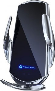 ForCell Uchwyt z ładowaniem indukcyjnym automatyczny + adapt. magnetyczne FORCELL HS1 Qi 15W srebrny 6
