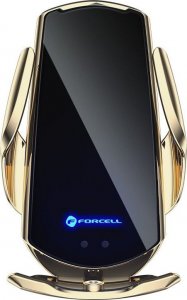 ForCell Uchwyt z ładowaniem indukcyjnym automatyczny + adapt. magnetyczne FORCELL HS1 Qi 15W złoty 1