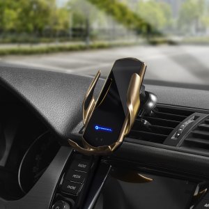 ForCell Uchwyt z ładowaniem indukcyjnym automatyczny + adapt. magnetyczne FORCELL HS1 Qi 15W złoty 12