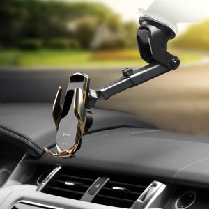 ForCell Uchwyt z ładowaniem indukcyjnym automatyczny + adapt. magnetyczne FORCELL HS1 Qi 15W złoty 14