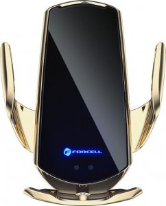 ForCell Uchwyt z ładowaniem indukcyjnym automatyczny + adapt. magnetyczne FORCELL HS1 Qi 15W złoty 2