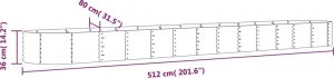 vidaXL vidaXL Donica ogrodowa, malowana proszkowo stal, 512x80x36cm, antracyt 6