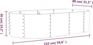 vidaXL vidaXL Donica ogrodowa, malowana proszkowo stal, 152x80x36cm, antracyt 6
