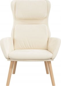 vidaXL vidaXL Fotel wypoczynkowy, kremowy, obity aksamitem 3