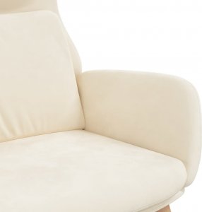 vidaXL vidaXL Fotel wypoczynkowy, kremowy, obity aksamitem 6