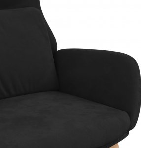 vidaXL vidaXL Fotel wypoczynkowy, czarny, obity aksamitem 6