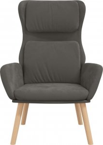 vidaXL vidaXL Fotel wypoczynkowy, ciemnoszary, obity aksamitem 3