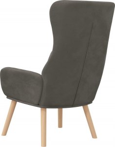 vidaXL vidaXL Fotel wypoczynkowy, ciemnoszary, obity aksamitem 5