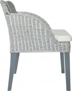 vidaXL vidaXL Krzesło stołowe z poduszką, szary naturalny rattan 3