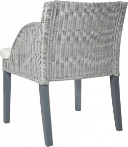 vidaXL vidaXL Krzesło stołowe z poduszką, szary naturalny rattan 4