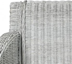 vidaXL vidaXL Krzesło stołowe z poduszką, szary naturalny rattan 5