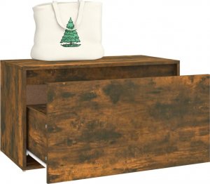 vidaXL Ławka do przedpokoju, 80x40x45 cm, przydymiony dąb 4