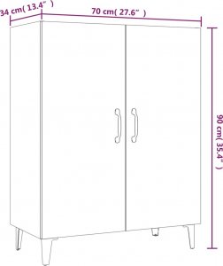 vidaXL vidaXL Szafka, szarość betonu, 70x34x90 cm, materiał drewnopochodny 8