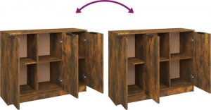 vidaXL Szafka, przydymiony dąb, 90,5x30x70 cm 8