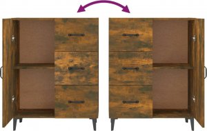 vidaXL Szafka, przydymiony dąb, 69,5x34x90 cm 8